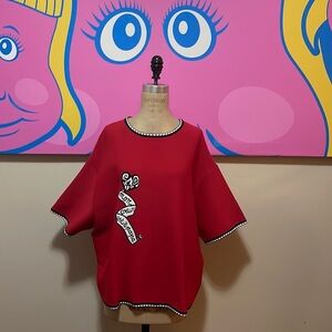 Alaia Red Knit Oversized Top The Nanny